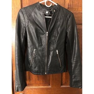 Express vegan leather moto jacket